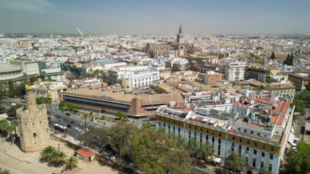 Foto de Vista aérea de Sevilla, Andalucía. Sur de España. - Imagen libre de derechos