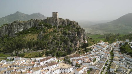 Photo for Aerial view of Zahara de la Sierra, Andalusia. Southern Spain. - Royalty Free Image