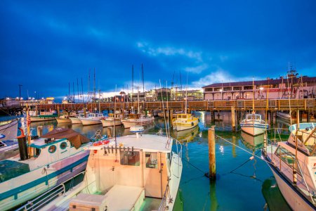 Photo for San Francisco, CA - August 7, 2017: Night view of Fisherman's Wharf. - Royalty Free Image