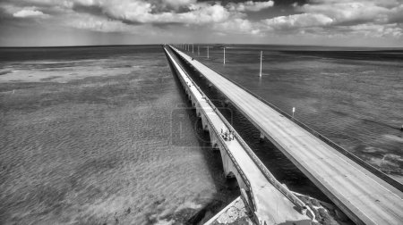 Little Duck Key, Florida Key. Aerial view of bridge connecting the islands.