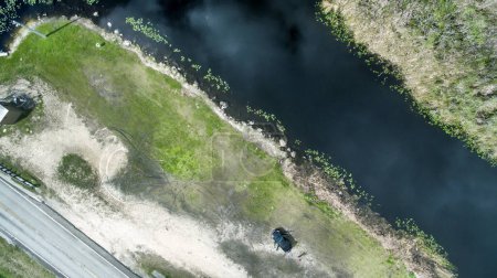 Everglades National Park, Florida Vista aérea panorámica al atardecer.