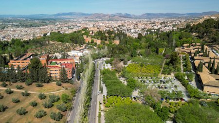 Aerial view of Granada, Andalusia. Southern Spain.