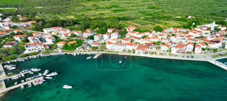 Aerial panoramic view of Petrcane Village near Zadar, Croatia.
