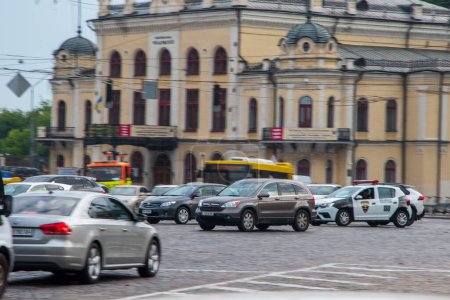 Photo for Ukraine, Kyiv - 2 August 2021: Cars moving on the street. Editorial - Royalty Free Image