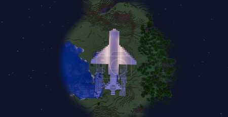 Foto de Juego de Minecraft Octubre 15 2023. Ejemplo de avión en Minecraft Game 3D ilustración. Editorial - Imagen libre de derechos