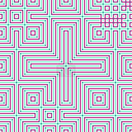 Téléchargez les illustrations : Lignes abstraites Labyrinthe art génératif fond art illustration - en licence libre de droit