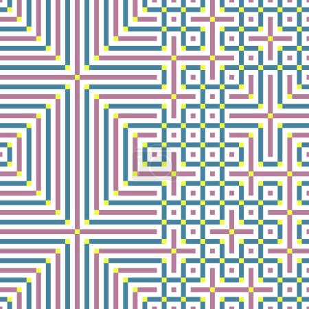 Téléchargez les illustrations : Lignes abstraites Labyrinthe art génératif fond art illustration - en licence libre de droit