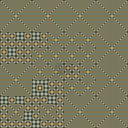 Illustration for Abstract lines Maze generative art background art illustration - Royalty Free Image