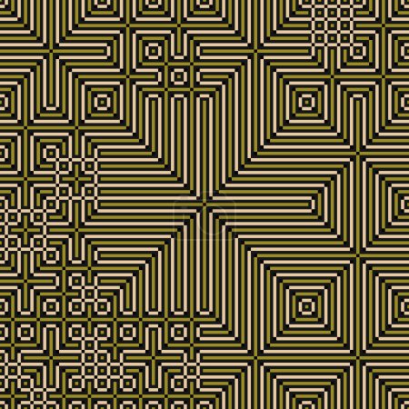 Illustration for Abstract lines Maze generative art background art illustration - Royalty Free Image