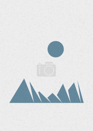 Ilustración de Montañas geométricas silueta paisaje arte cartel ilustración - Imagen libre de derechos