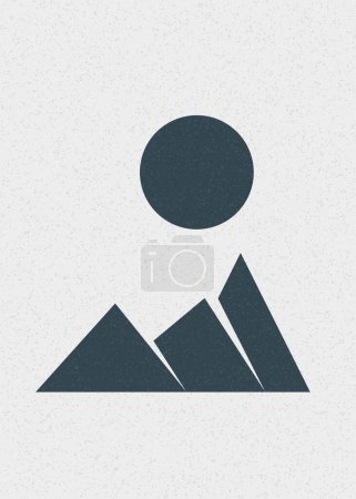 Ilustración de Montañas geométricas silueta paisaje arte cartel ilustración - Imagen libre de derechos