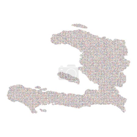 Téléchargez les illustrations : Haïti Silhouette Illustration de motif pixellisé - en licence libre de droit