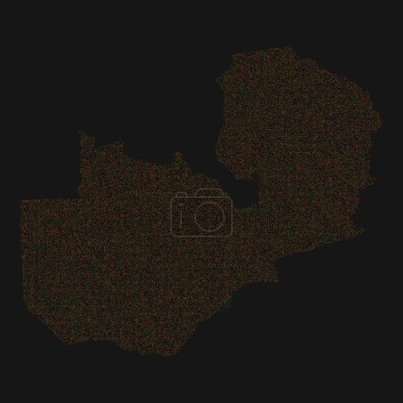 Illustration for Zambia Silhouette Pixelated pattern illustration - Royalty Free Image