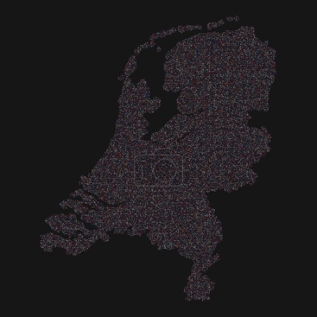 Téléchargez les illustrations : Pays-Bas Silhouette Illustration de motif pixellisé - en licence libre de droit