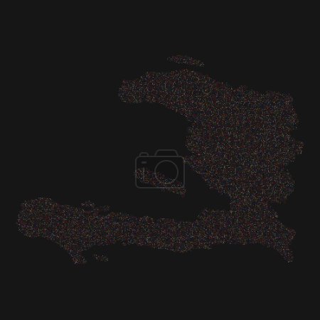 Illustration for Haiti Silhouette Pixelated pattern illustration - Royalty Free Image