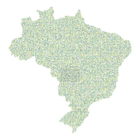 Illustration for Brazil Silhouette Pixelated pattern illustration - Royalty Free Image