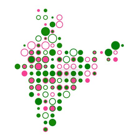 Illustration for India Silhouette Pixelated pattern map illustration - Royalty Free Image