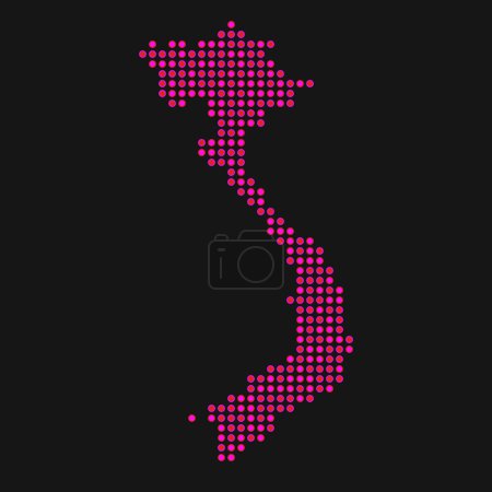 Illustration for Vietnam Silhouette Pixelated pattern map illustration - Royalty Free Image
