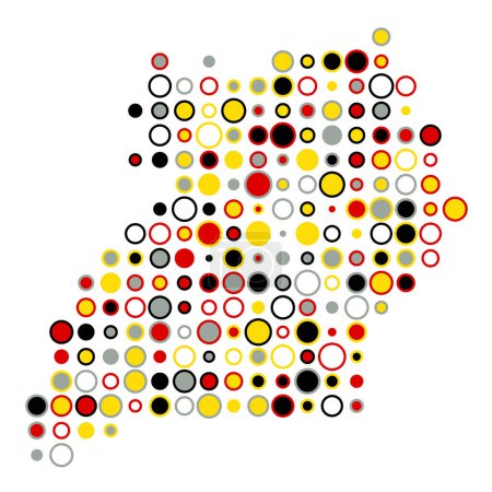 Illustration for Uganda Silhouette Pixelated pattern map illustration - Royalty Free Image