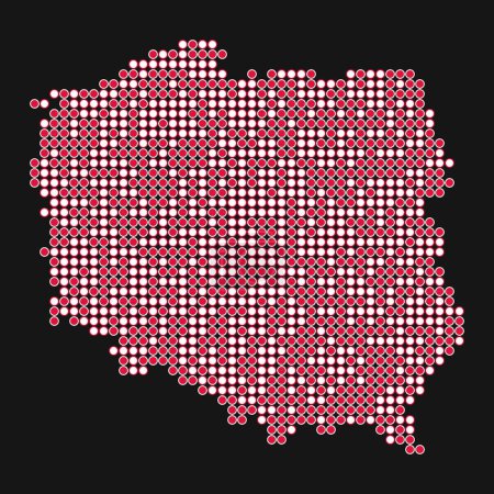 Ilustración de Polonia Silueta Pixelado patrón mapa ilustración - Imagen libre de derechos