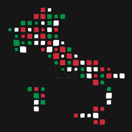 Illustration for Italy Silhouette Pixelated pattern illustration - Royalty Free Image