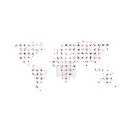 Téléchargez les illustrations : Illustration de carte de motif Pixelated World 3 Silhouette - en licence libre de droit