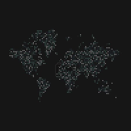 Téléchargez les illustrations : Illustration de la carte World 2 Silhouette Pixelated - en licence libre de droit