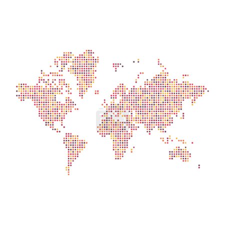 Illustration for World 2 Silhouette Pixelated pattern map illustration - Royalty Free Image