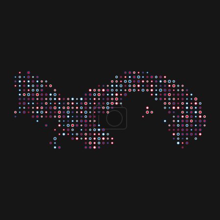 Illustration for Panama Silhouette Pixelated pattern map illustration - Royalty Free Image
