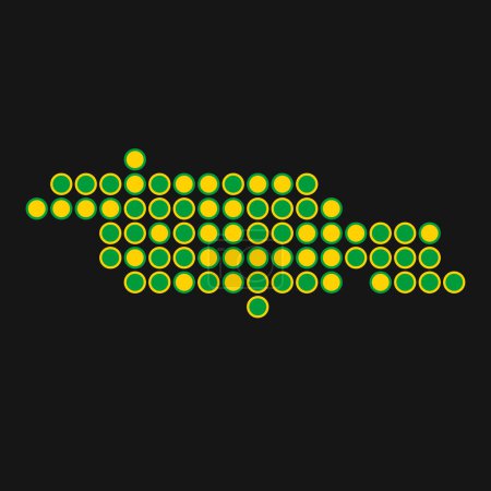 Ilustración de Jamaica Silhouette Pixelated patrón mapa ilustración - Imagen libre de derechos