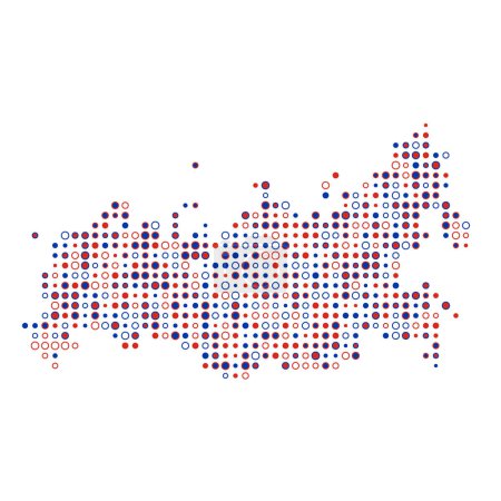 Illustration for Russia Silhouette Pixelated pattern map illustration - Royalty Free Image