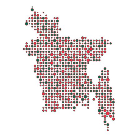 Illustration for Bangladesh Silhouette Pixelated pattern map illustration - Royalty Free Image