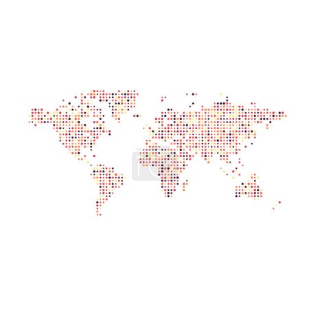Téléchargez les illustrations : Illustration de carte de motif Pixelated World 1 Silhouette - en licence libre de droit