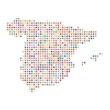 Illustration for Spain Silhouette Pixelated pattern map illustration - Royalty Free Image