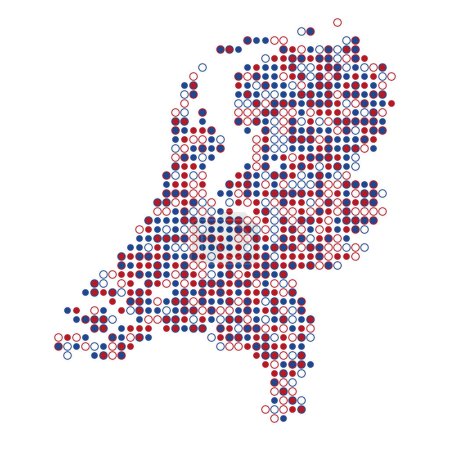 Ilustración de Países Bajos Silhouette Pixelated patrón mapa ilustración - Imagen libre de derechos