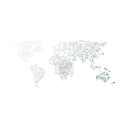 Photo for World 3 Silhouette Pixelated pattern map illustration - Royalty Free Image