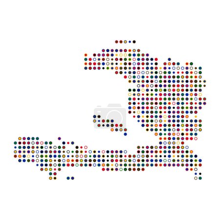 Illustration for Haiti Silhouette Pixelated pattern map illustration - Royalty Free Image