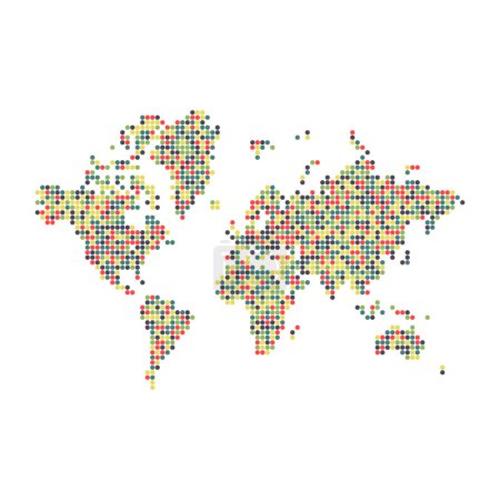 Ilustración de World 2 Silhouette Ilustración de mapa de patrón pixelado - Imagen libre de derechos