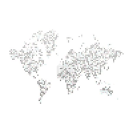 Ilustración de World 2 Silhouette Ilustración de mapa de patrón pixelado - Imagen libre de derechos