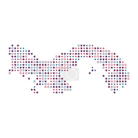 Illustration for Panama Silhouette Pixelated pattern map illustration - Royalty Free Image