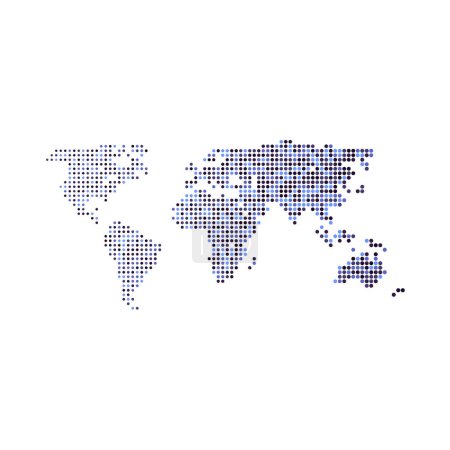 Téléchargez les illustrations : Illustration de carte de motif Pixelated World 3 Silhouette - en licence libre de droit