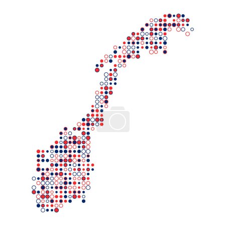 Illustration for Norway Silhouette Pixelated pattern map illustration - Royalty Free Image
