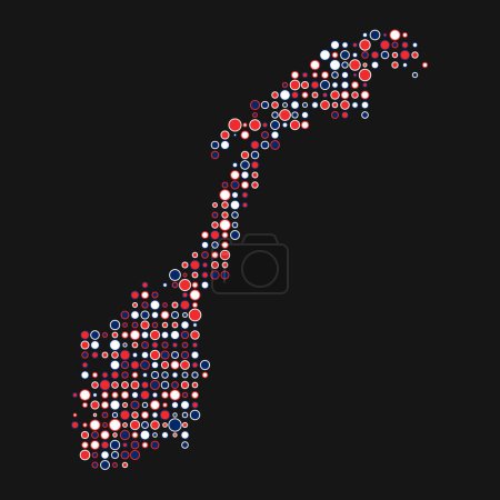 Illustration for Norway Silhouette Pixelated pattern map illustration - Royalty Free Image