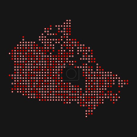 Téléchargez les illustrations : Canada Silhouette Illustration de carte de motif pixélisé - en licence libre de droit