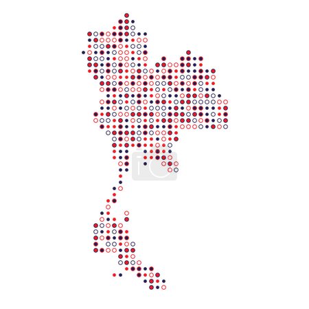 Illustration for Thailand Silhouette Pixelated pattern map illustration - Royalty Free Image
