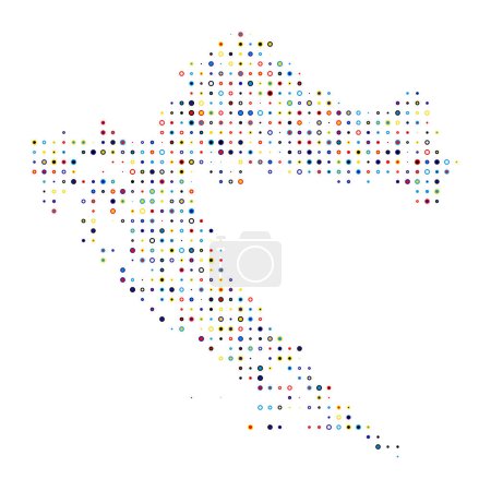 Illustration for Croatia Silhouette Pixelated pattern map illustration - Royalty Free Image