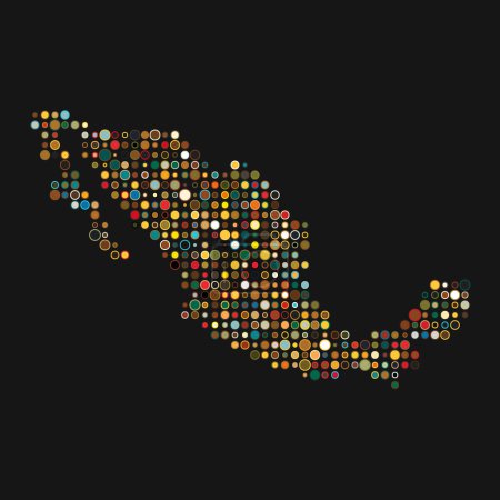Photo for Mexico Silhouette Pixelated pattern map illustration - Royalty Free Image
