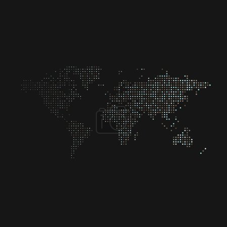 Ilustración de World 1 Silhouette Pixelated mapa de patrón ilustración - Imagen libre de derechos