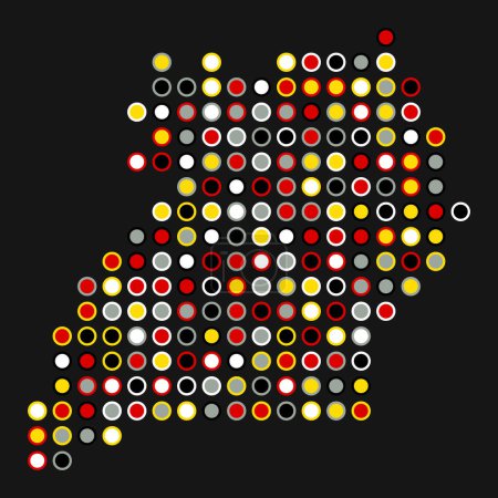 Illustration for Uganda Silhouette Pixelated pattern map illustration - Royalty Free Image