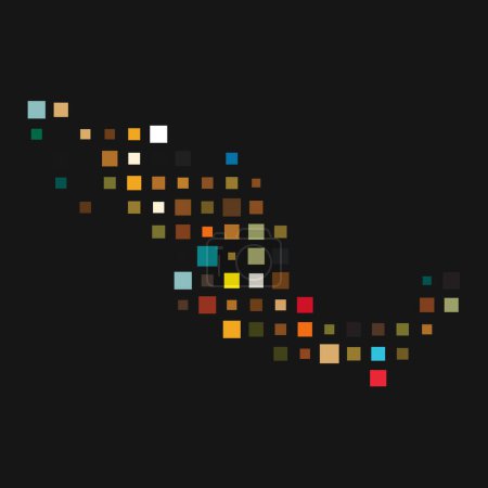 Téléchargez les photos : Mexique Silhouette Illustration de motif pixellisé - en image libre de droit